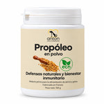 Envase de Propóleo ECO en polvo ANTON de 100 g para perros y gatos, elaborado en Francia, destinado a apoyar las defensas naturales y el bienestar inmunitario.