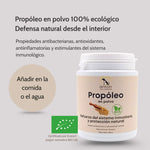 Propóleo ecológico en polvo ANTON Loyal Companions para perros y gatos, refuerza el sistema inmunitario con propiedades antioxidantes y antibacterianas, certificado por Ecocert.