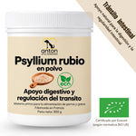 Psyllium rubio BIO en polvo de ANTON Loyal Companions para perros y gatos, apoyo digestivo y regulación del tránsito intestinal, certificado ecológico según normativa BIO UE.