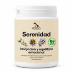 Envase de Serenidad ECO ANTON de 100 g para perros y gatos, complemento alimentario elaborado en Francia para favorecer la relajación et l'équilibre émotionnel.