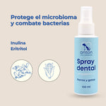 Spray dental natural para perros y gatos de ANTON Loyal Companions, con inulina y eritritol para proteger el microbioma oral y combatir bacterias.