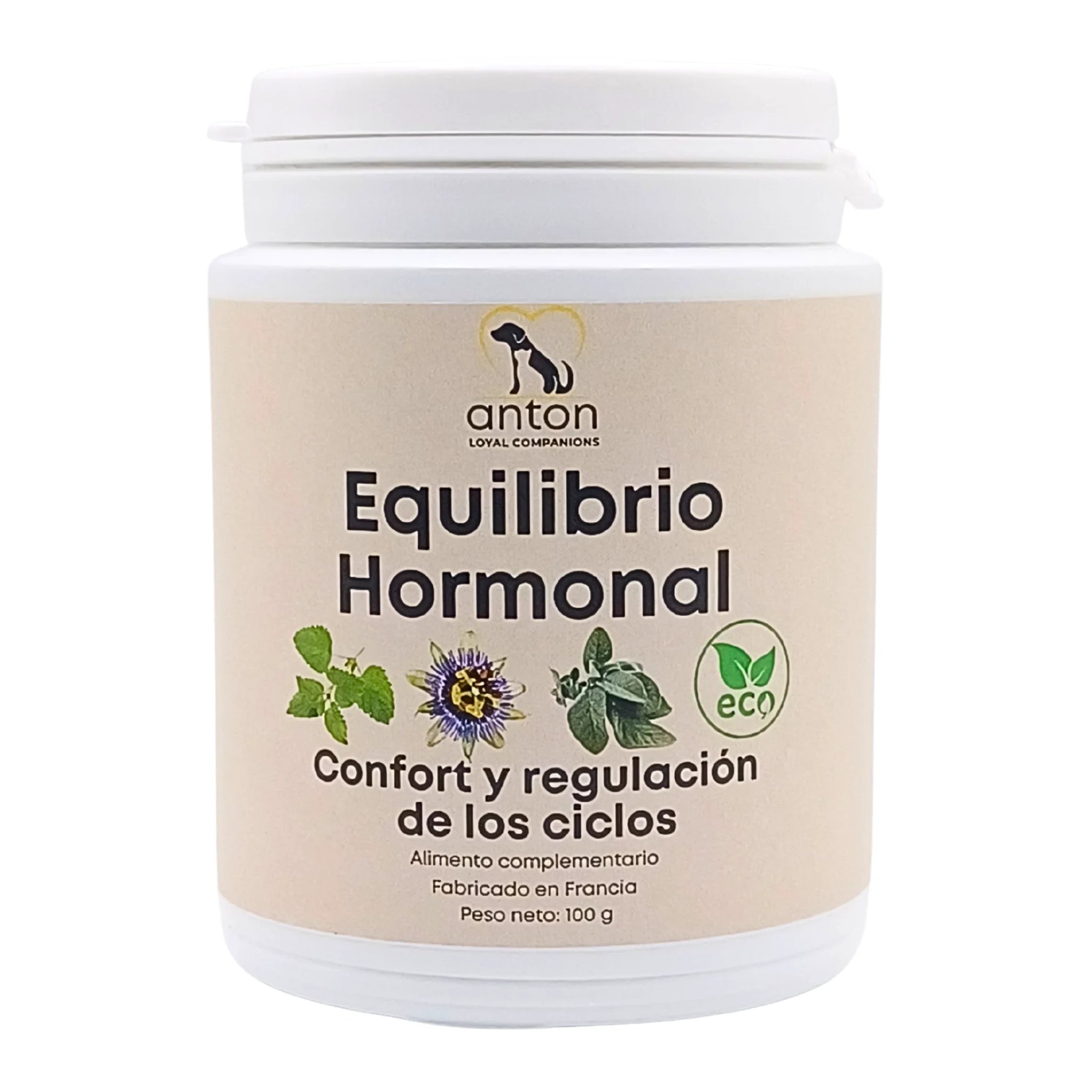 Suplemento natural ecológico Equilibrio Hormonal para perros y gatos – Apoyo al confort y regulación de los ciclos