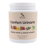 Envase del suplemento natural ecológico ANTON Confort Urinario para perros y gatos – Certificado Ecocert BIO UE.