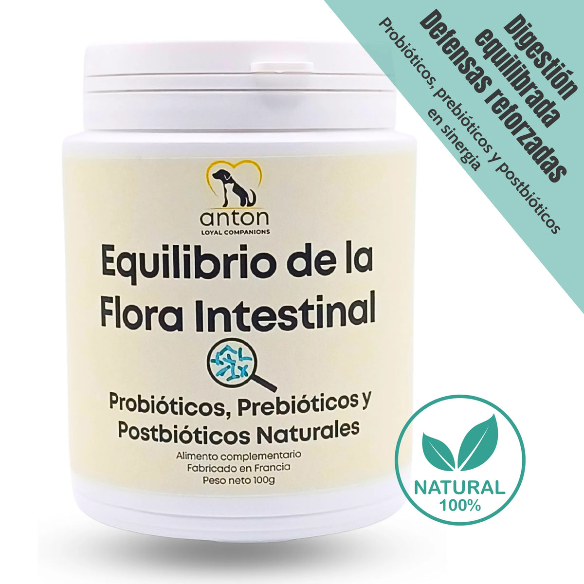 Suplemento natural con probióticos, prebióticos y postbióticos para perros y gatos – equilibrio digestivo y defensas reforzadas | ANTON Loyal Companions