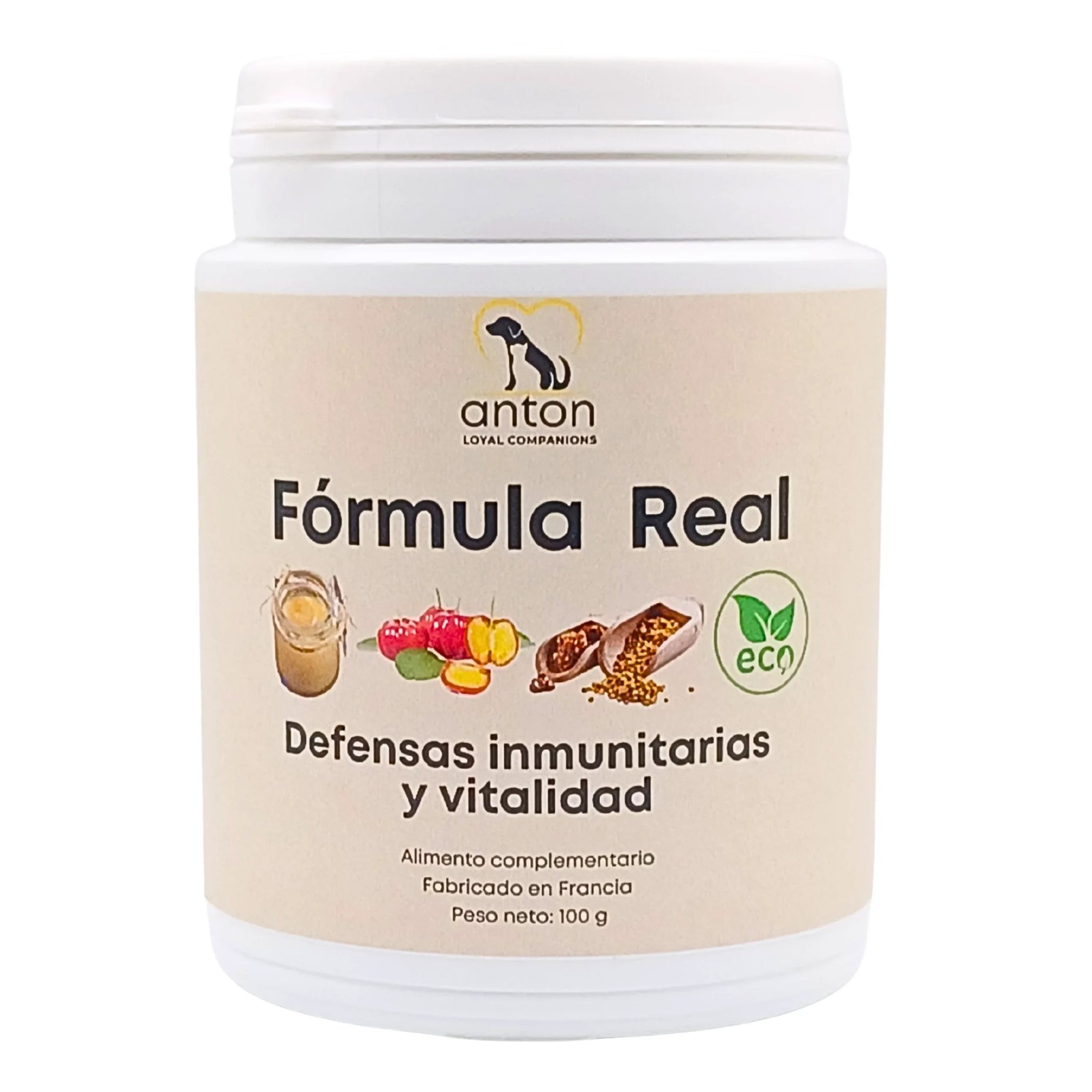 ANTON Fórmula Real ECO – suplemento natural ecológico para perros y gatos que apoya las defensas inmunitarias y la vitalidad diaria.