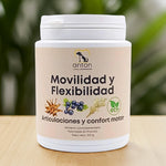 Suplemento natural Movilidad y Flexibilidad ECO en polvo para perros y gatos que favorece la movilidad, la flexibilidad y el confort articular. Fabricado en Francia por ANTON Loyal Companions.