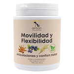 Imagen neutra del suplemento natural para perros y gatos – movilidad y flexibilidad ecológica con acción calmante y apoyo articular, fondo blanco.