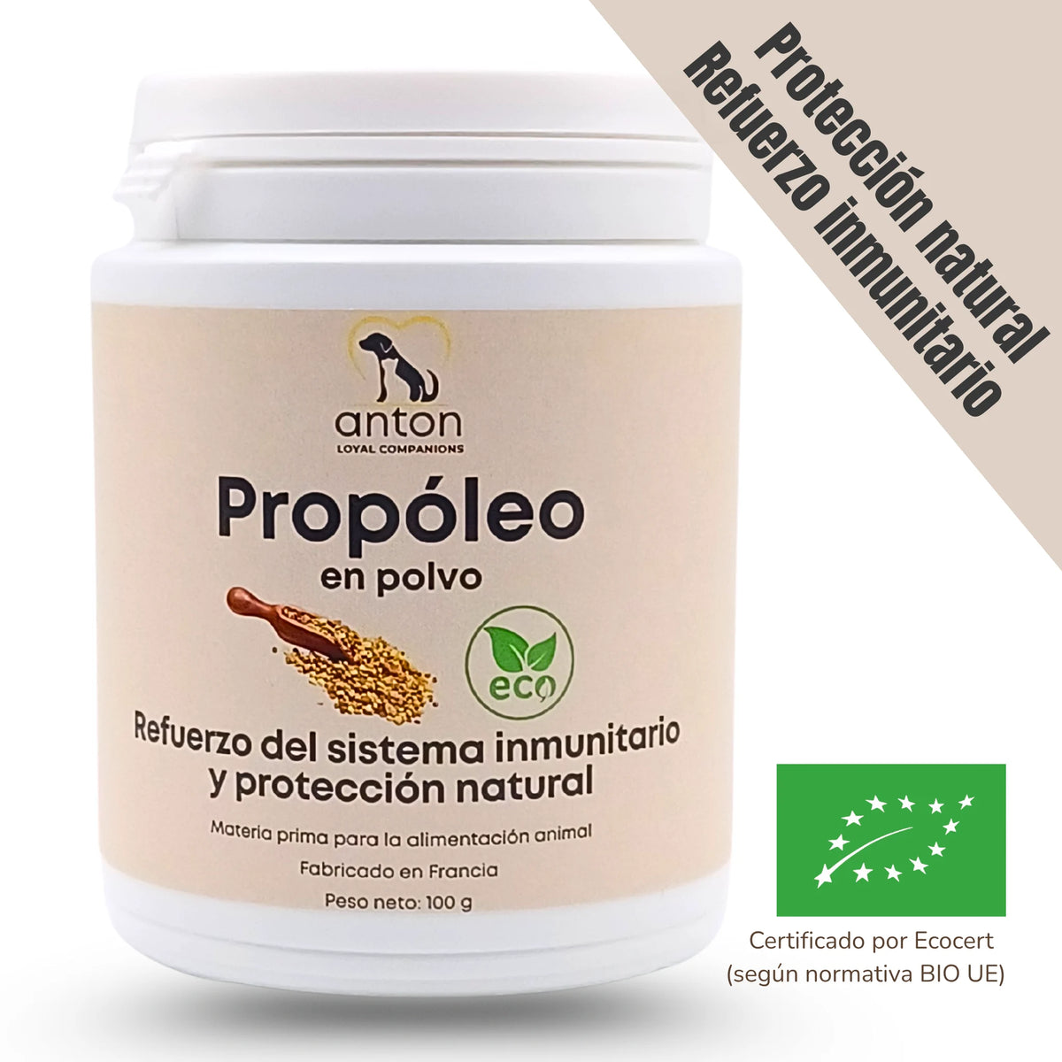 Suplemento natural para perros y gatos con propóleo ecológico – refuerza las defensas y protege el sistema inmunitario.