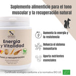 Fórmula natural para perros y gatos que aumenta la energía y la resistencia, refuerza el sistema inmunitario y aporta nutrientes esenciales para la recuperación física y el tono muscular.