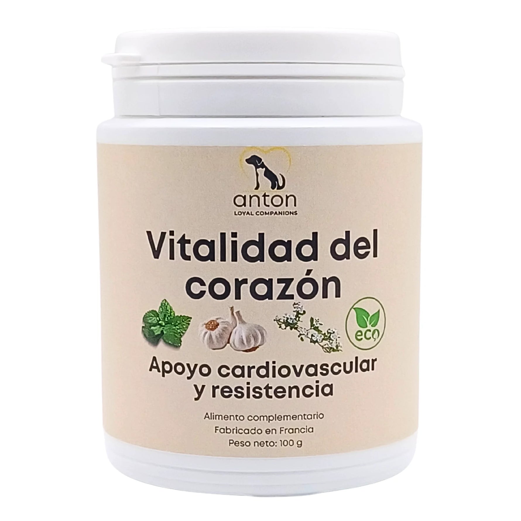 Suplemento natural para perros y gatos Vitalidad del Corazón ECO ANTON – Imagen neutra ecológica con certificación BIO UE