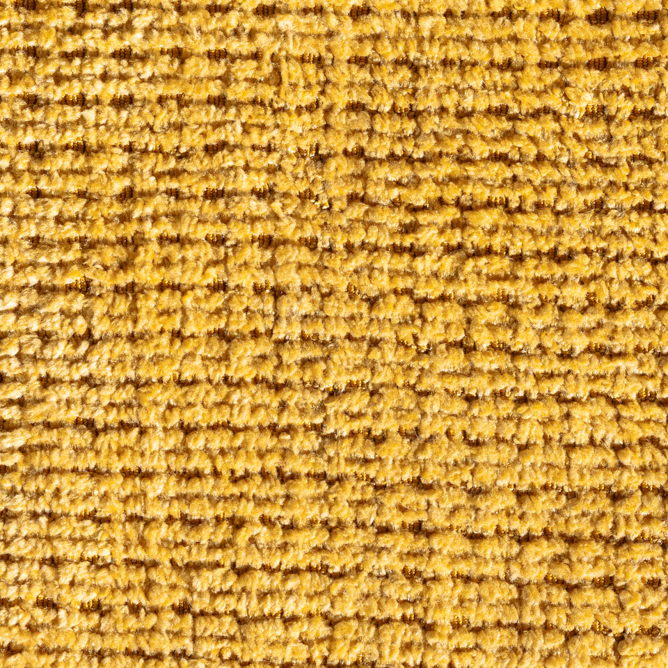 Detalle de la textura del tejido de la cama TUDOR color dorado